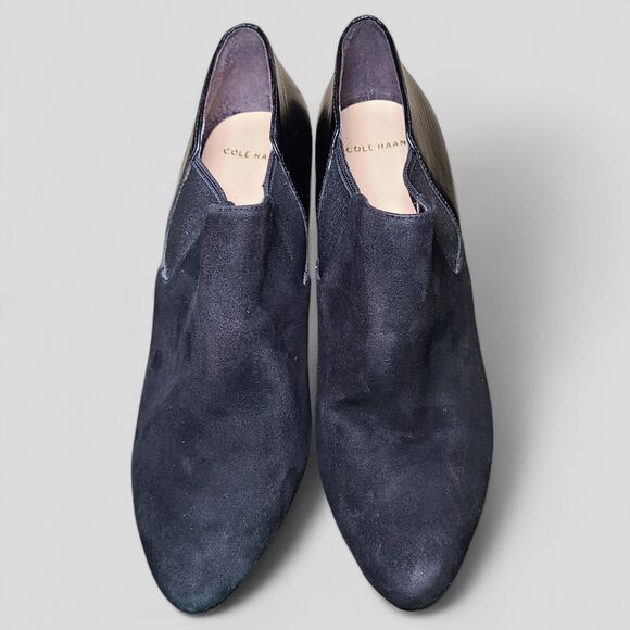 Cole Haan Maxfield Shootie ll Booties Womens Size 8B Black Suede/Reptile Leather - Picture 4 of 15